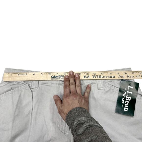 LL Bean Flannel Lined Pants Women Size 16P Petite Gray Chino Classic Fit Casual - Picture 8 of 11